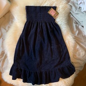 Juicy couture navy blue strapless beach dress